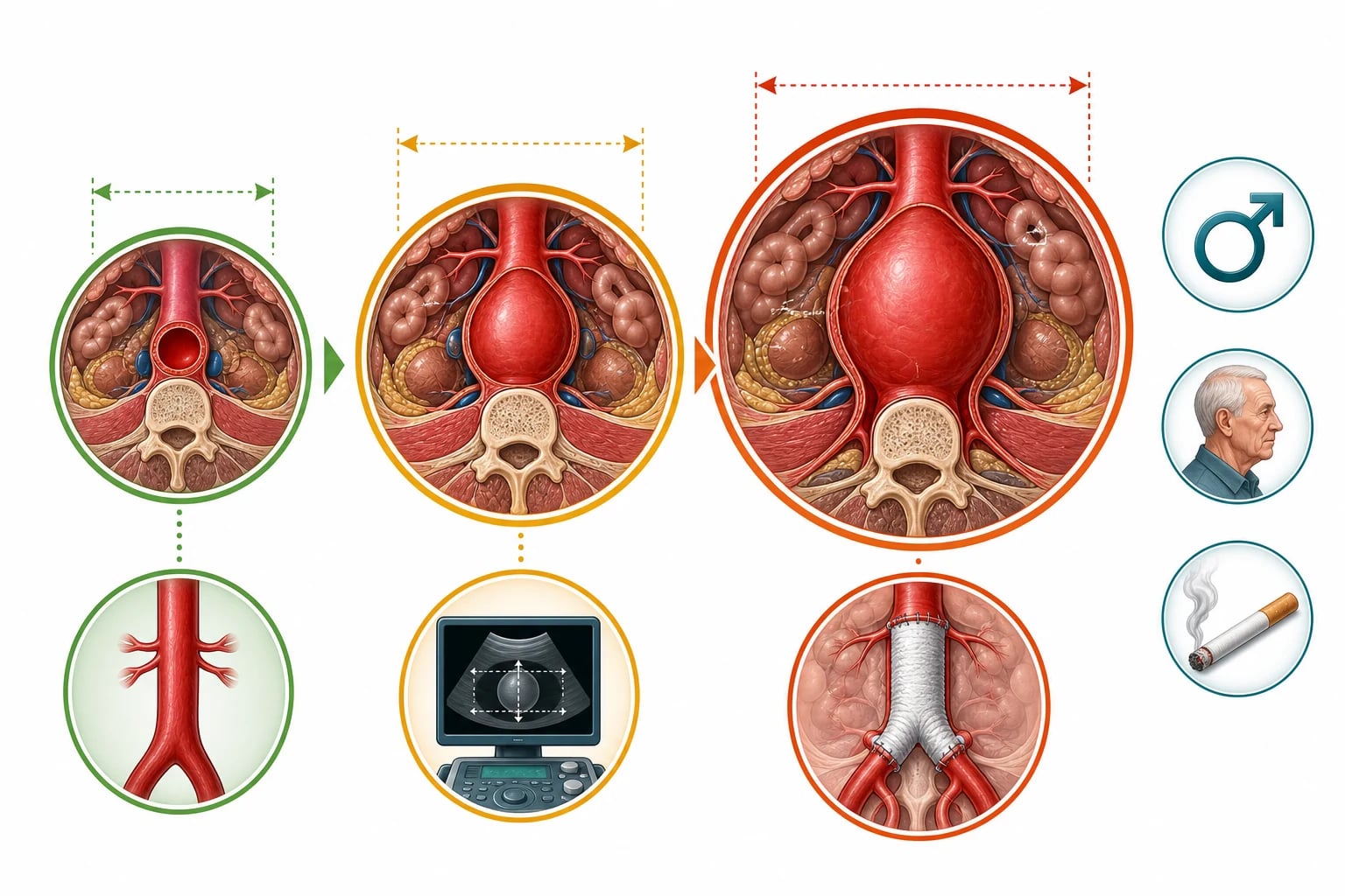 Classification of abdominal aortic aneurysm by integrity: intact, symptomatic expanding, and ruptured with retroperitoneal tamponade