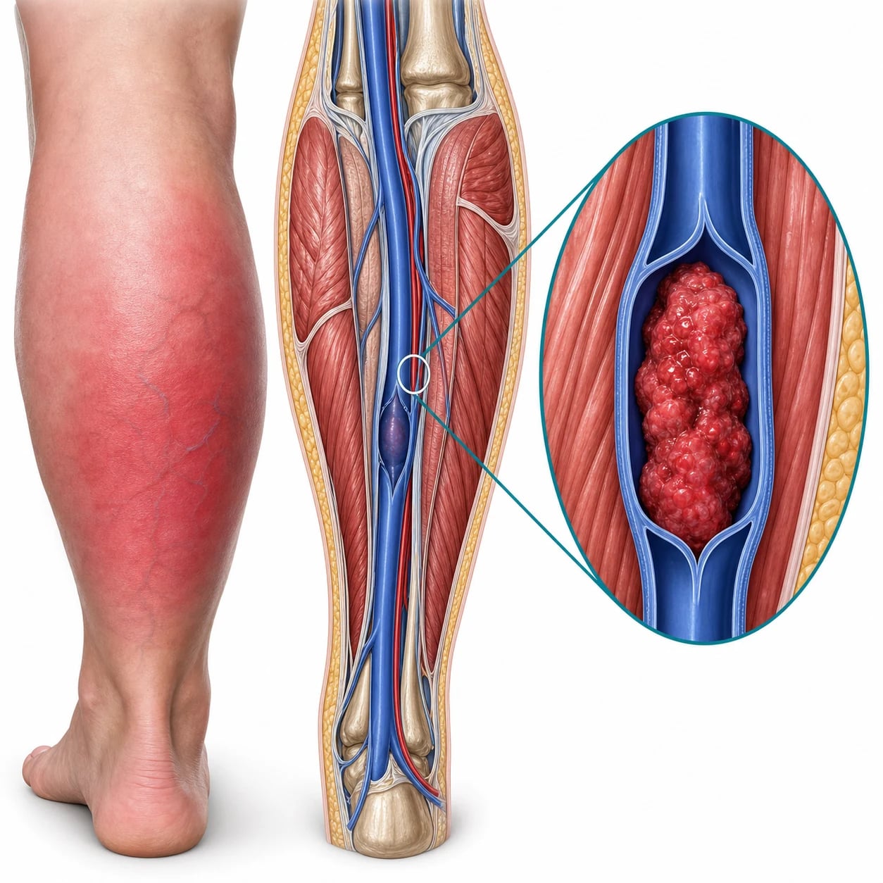 A compression ultrasound showing a deep vein thrombosis