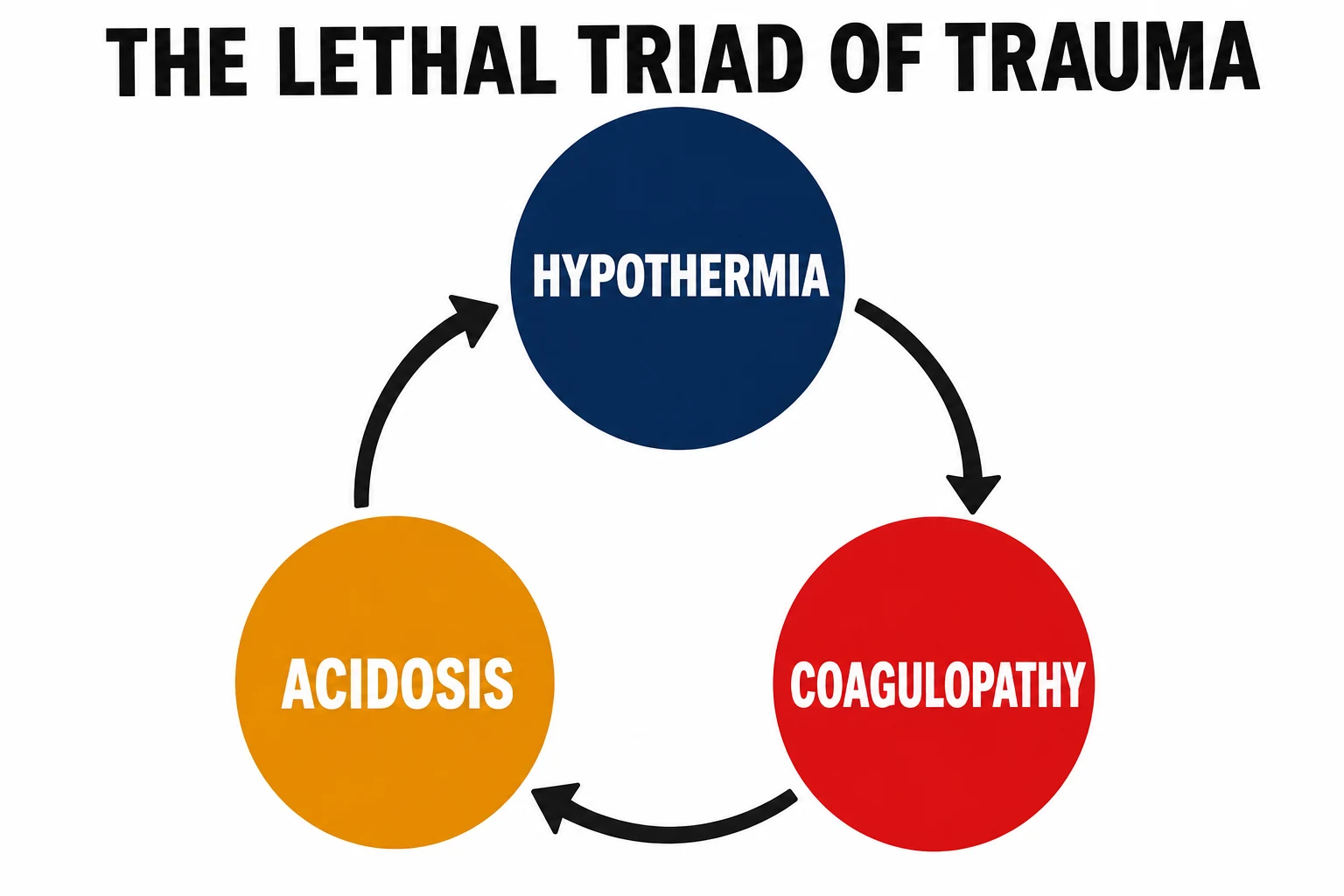 The lethal triad of trauma: hypothermia, acidosis and coagulopathy in a vicious cycle
