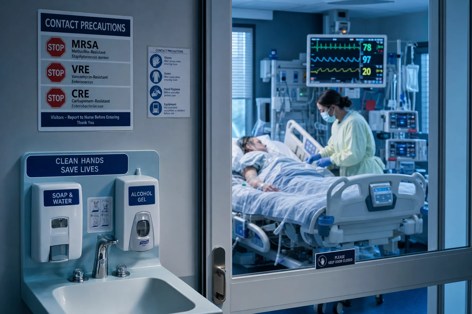 A breathless emergency department patient receiving oxygen through a face mask