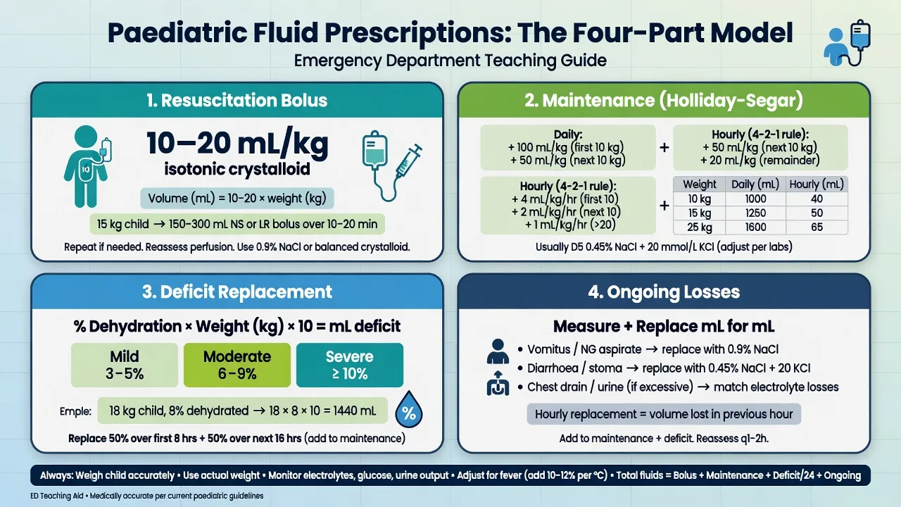 Management pathways for midgut volvulus, intussusception reduction versus theatre, pyloric stenosis fluid correction then pyloromyotomy, and appendicitis