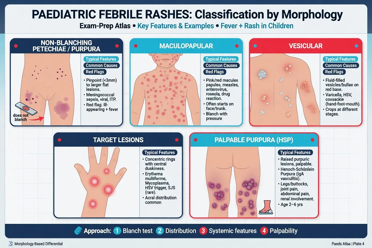 Classification of paediatric febrile rashes by morphology