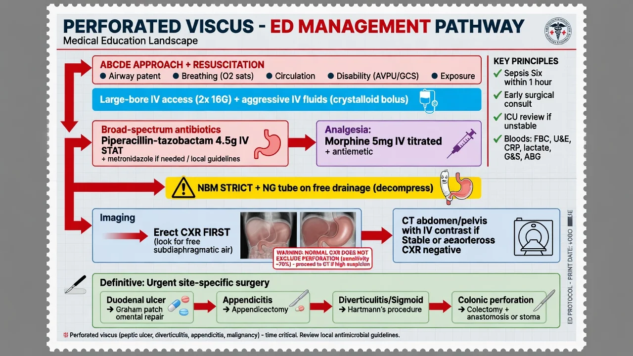 Hinchey classification stages I to IV of perforated diverticulitis with management implications
