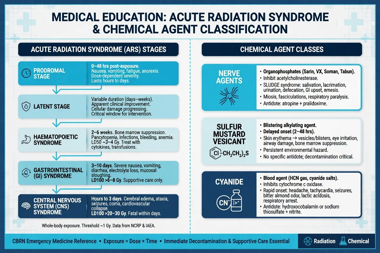 Classification of ARS stages and chemical agent classes