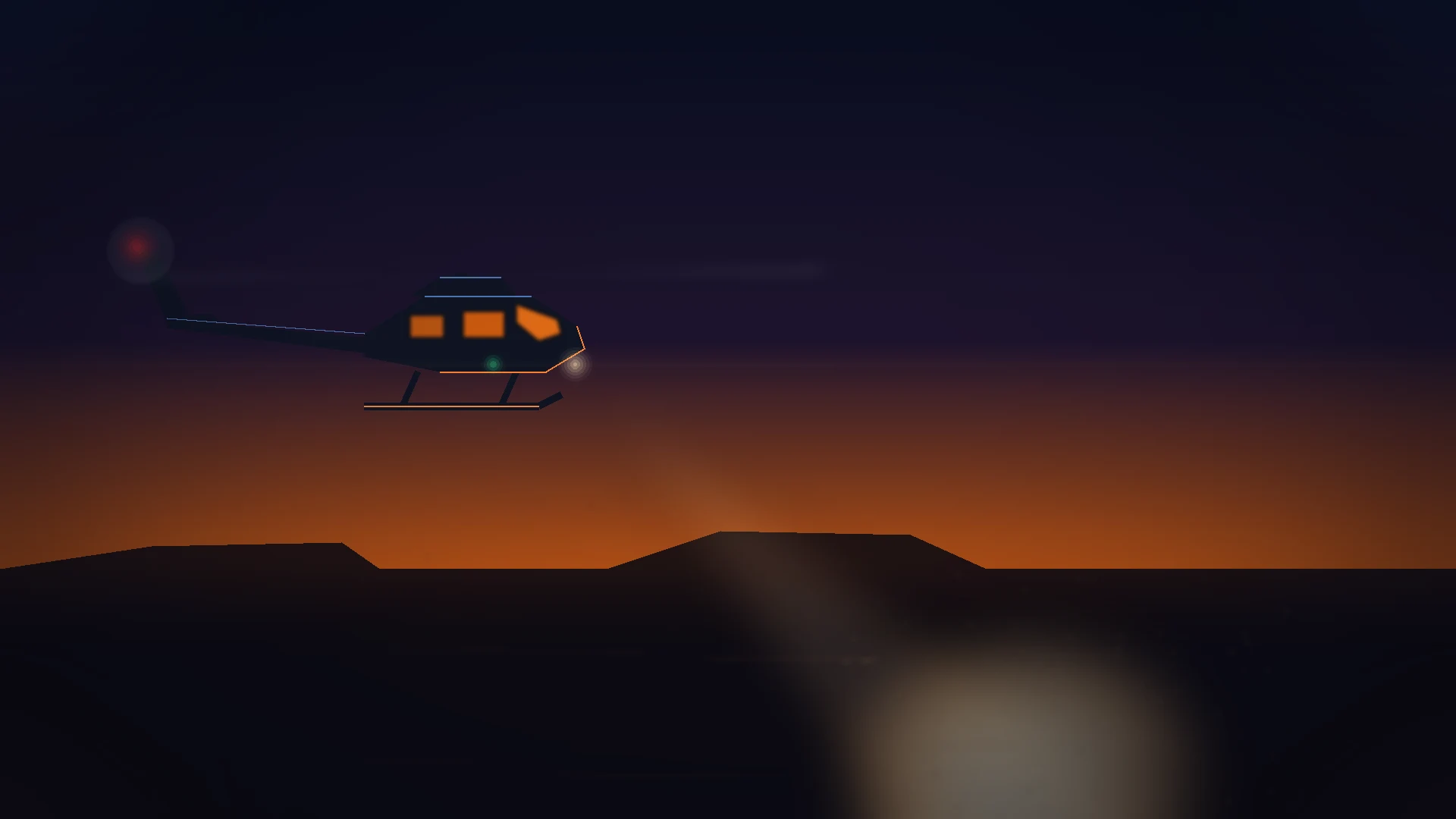 A rescue helicopter at a remote outback location