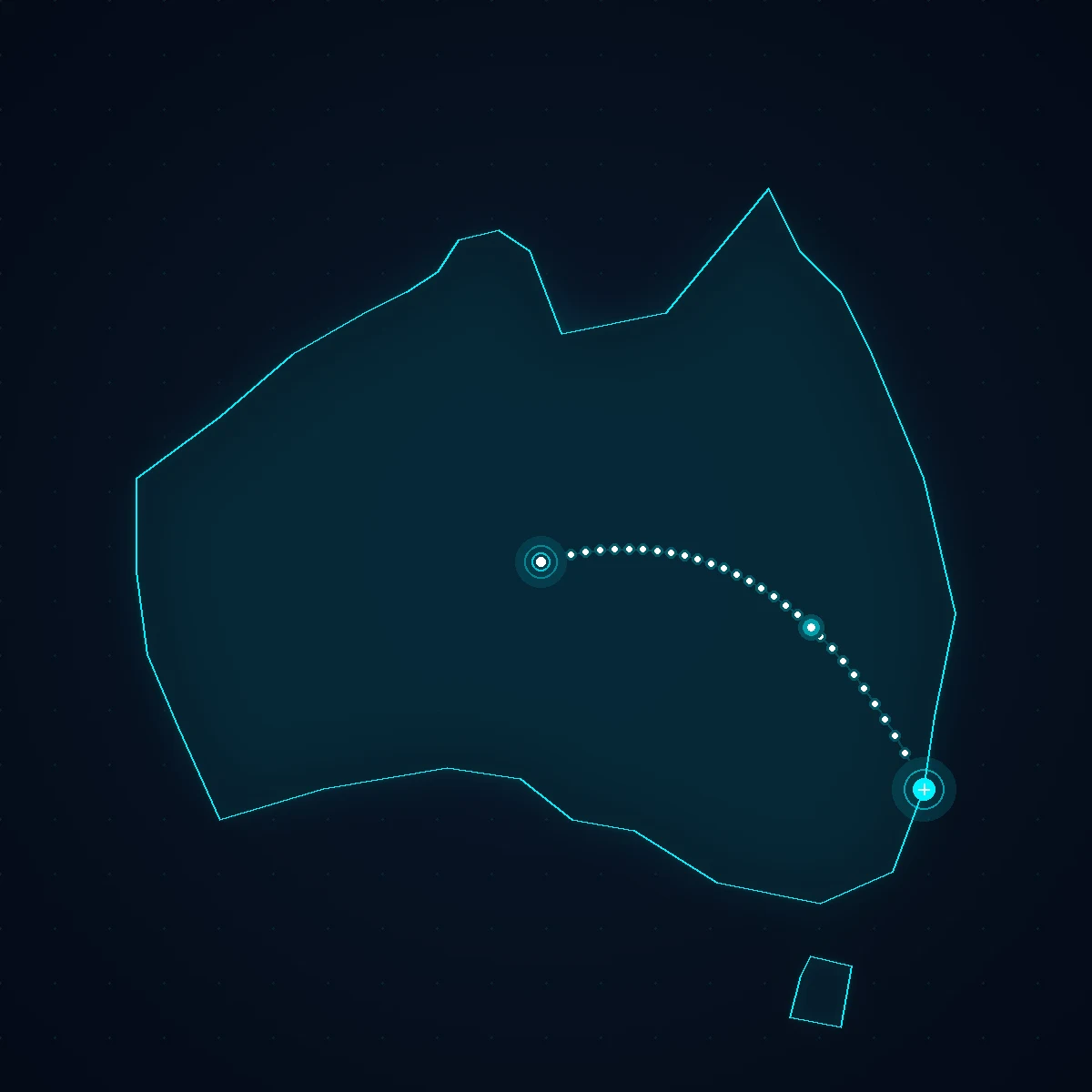 Abstract map showing a dotted line from a remote area to a city hospital