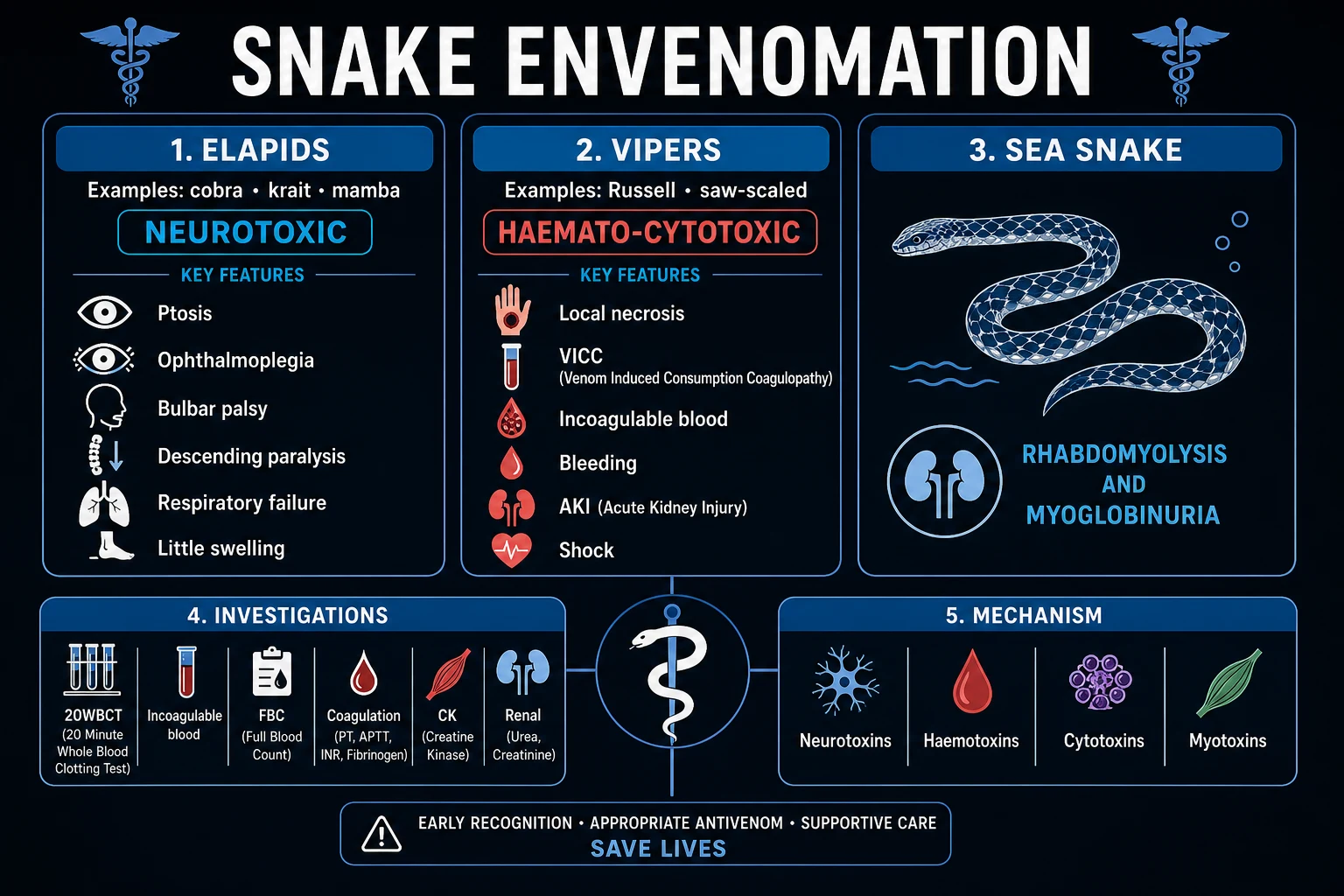 Educational classification of major Australian elapid snake groups and their dominant clinical patterns