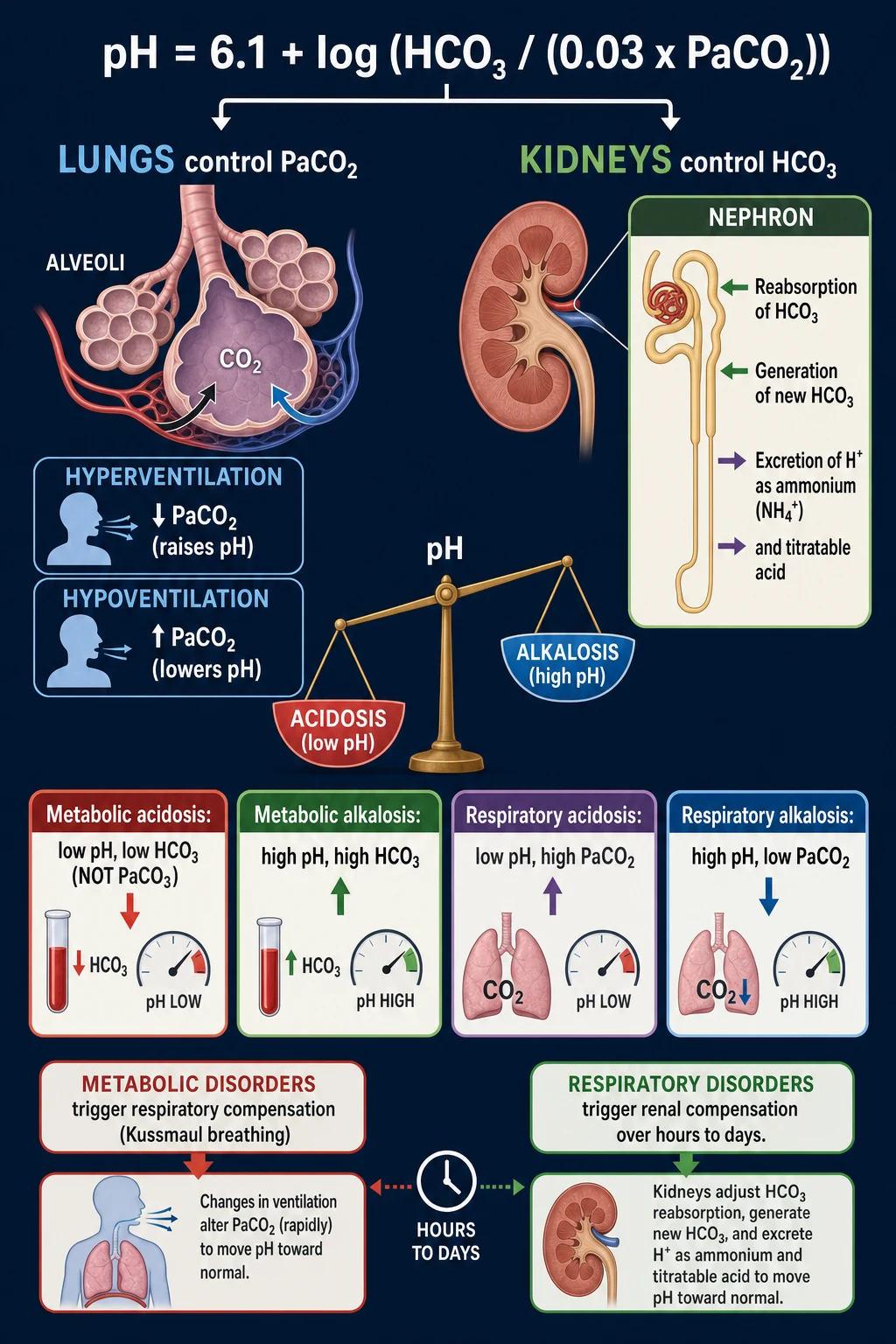 Pathophysiology of acid base