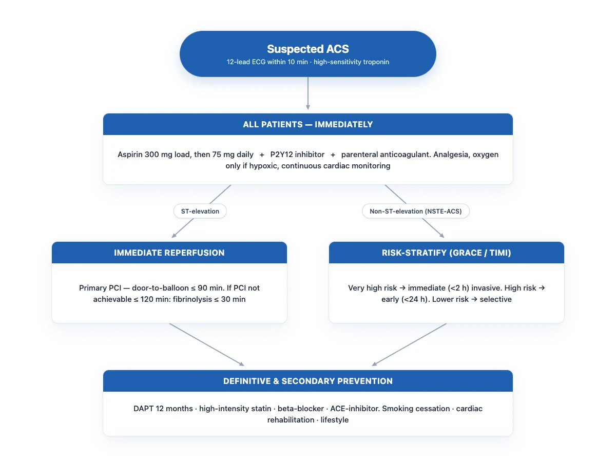 acute-coronary-syndromes-stemi-nstemi-icu management algorithm for ICU fellowship exams