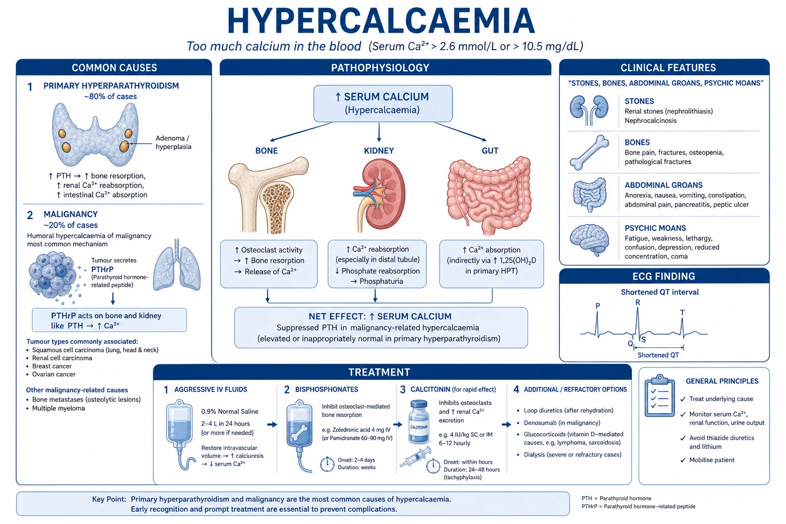 Acute hypercalcaemia and hypocalcaemia in ICU pathophysiology overview for ICU exam