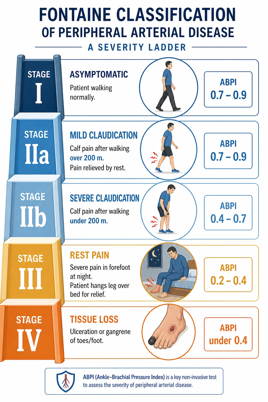 Acute limb ischaemia — embolic vs thrombotic pathophysiology overview for ICU exam
