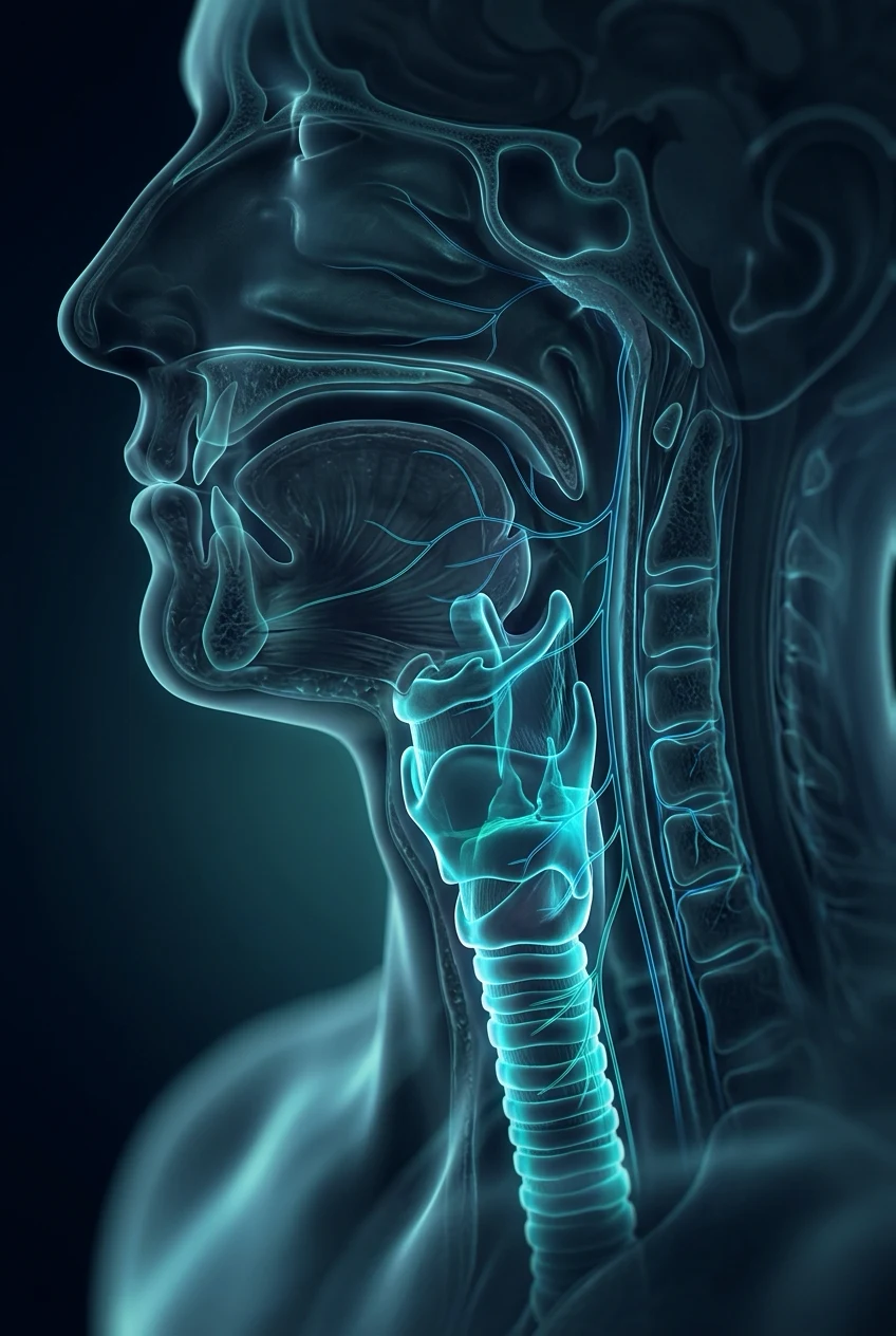 Sagittal airway and larynx