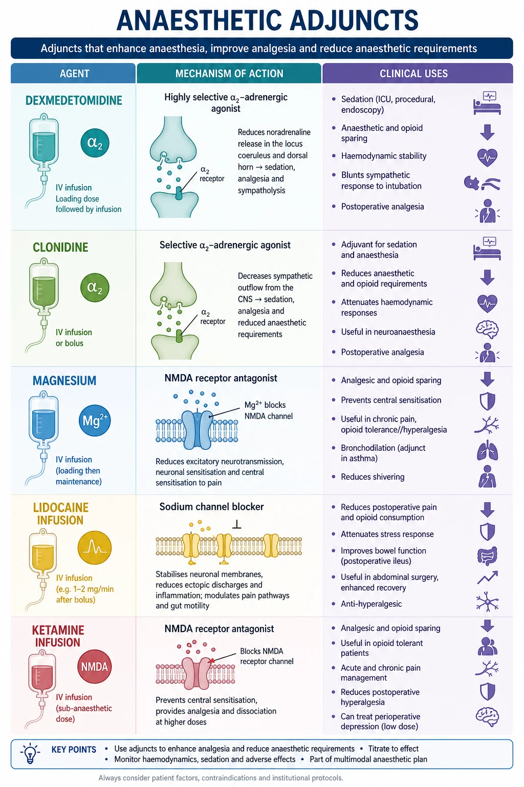 Multimodal anaesthetic adjuncts