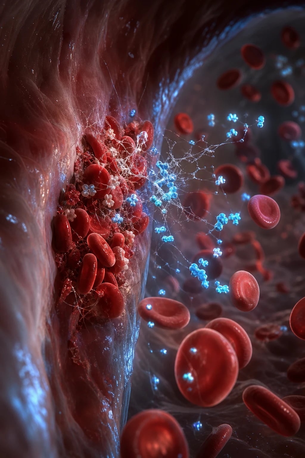 Visual map of the coagulation cascade with each drug class highlighted at its site of action — heparins at antithrombin, warfarin at the liver, DOACs at factors Xa and IIa