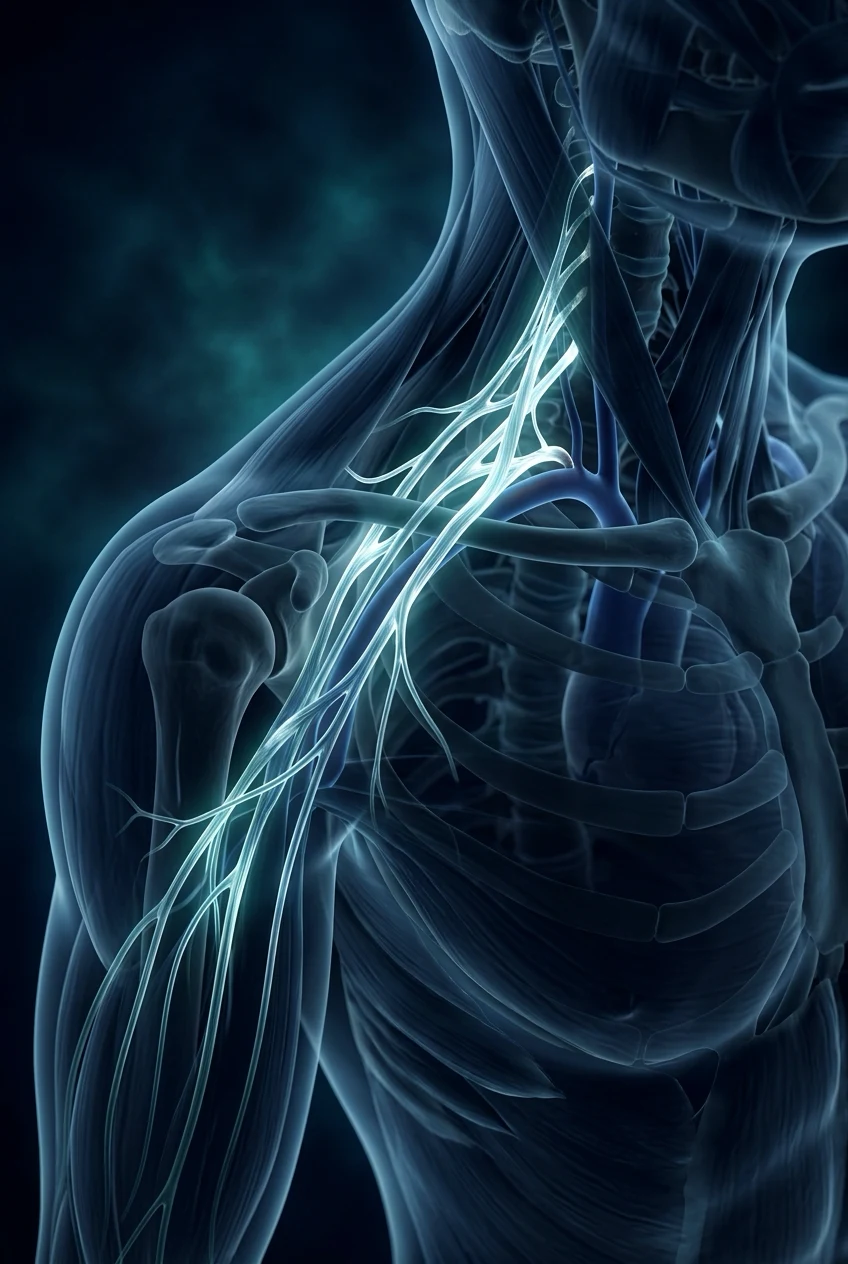 Brachial plexus as a branching network from neck to arm