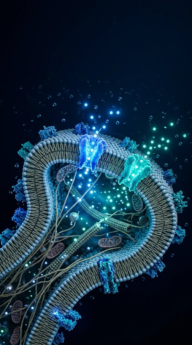 Neuron membrane action potential ion fluxes