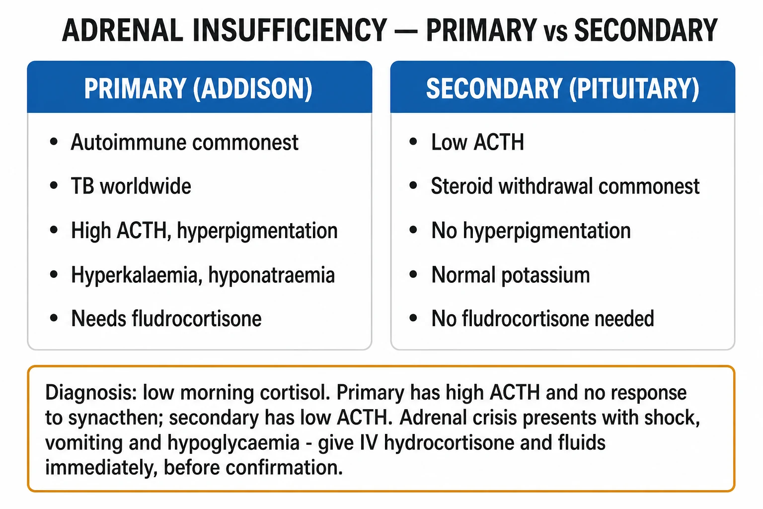 Corticosteroid comparative potency table: hydrocortisone, prednisolone, methylprednisolone, dexamethasone, fludrocortisone — glucocorticoid versus mineralocorticoid activity and equivalent doses — educational infographic