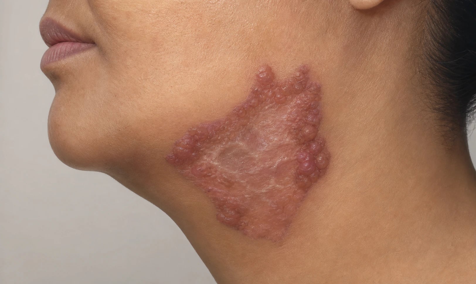 Cutaneous TB forms: lupus vulgaris apple-jelly nodules on the face, scrofuloderma sinus tracts on the neck, warty TB hyperkeratotic plaque on the hand, papulonecrotic tuberculid symmetric necrotic papules on the limbs