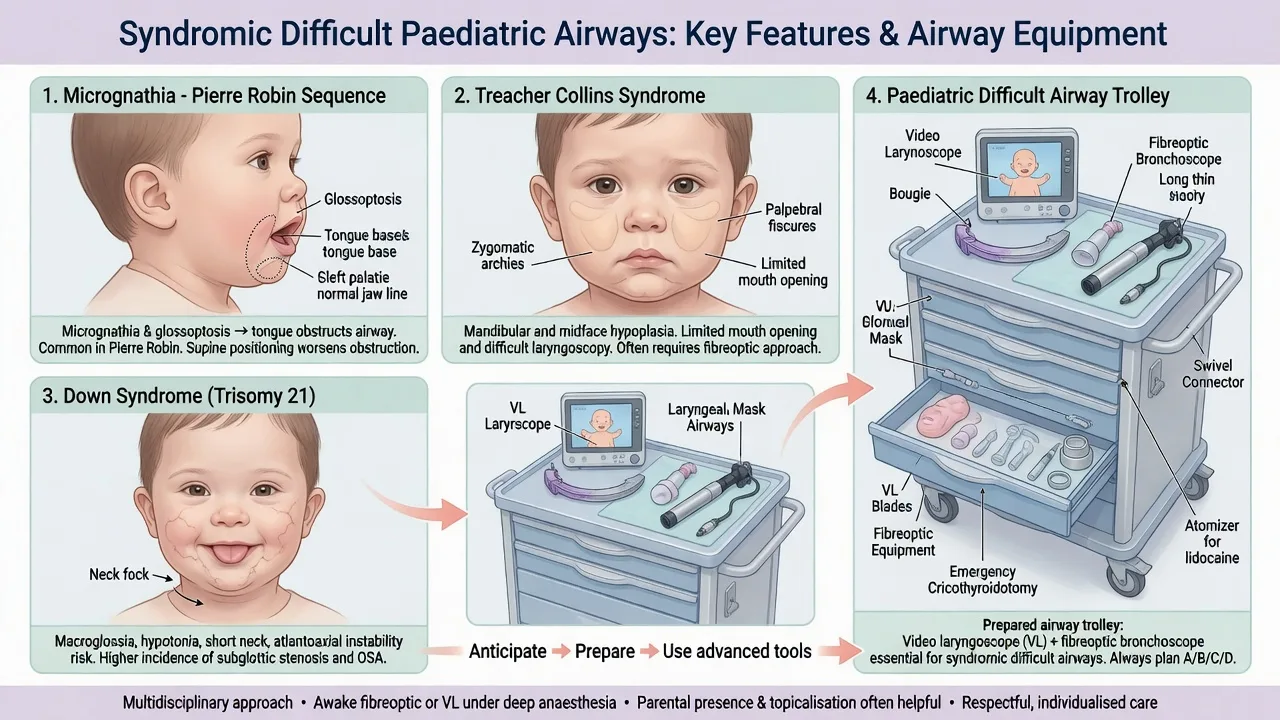 Child syndromic airway illustration