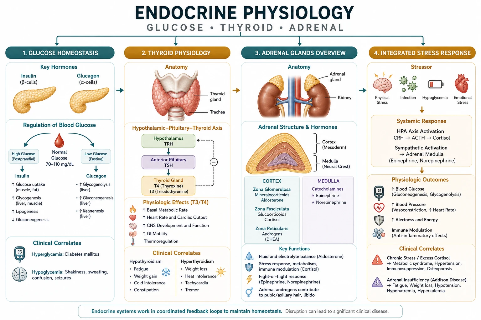 Classification of endocrine axes relevant to anaesthesia