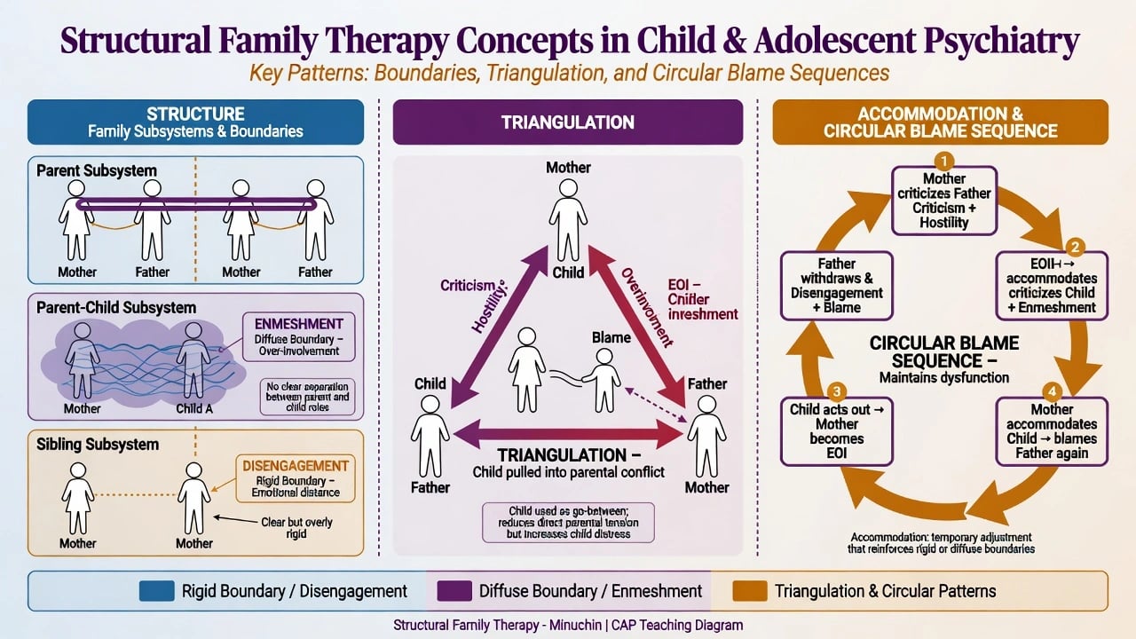 Diagram of structural concepts triangulation EE and family accommodation mechanisms