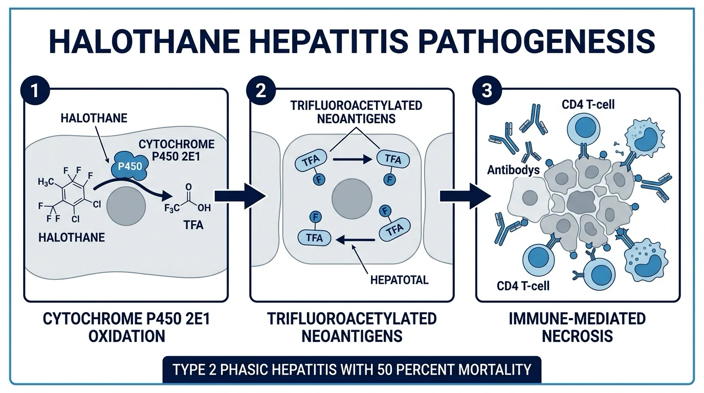Halothane hepatitis pathogenesis