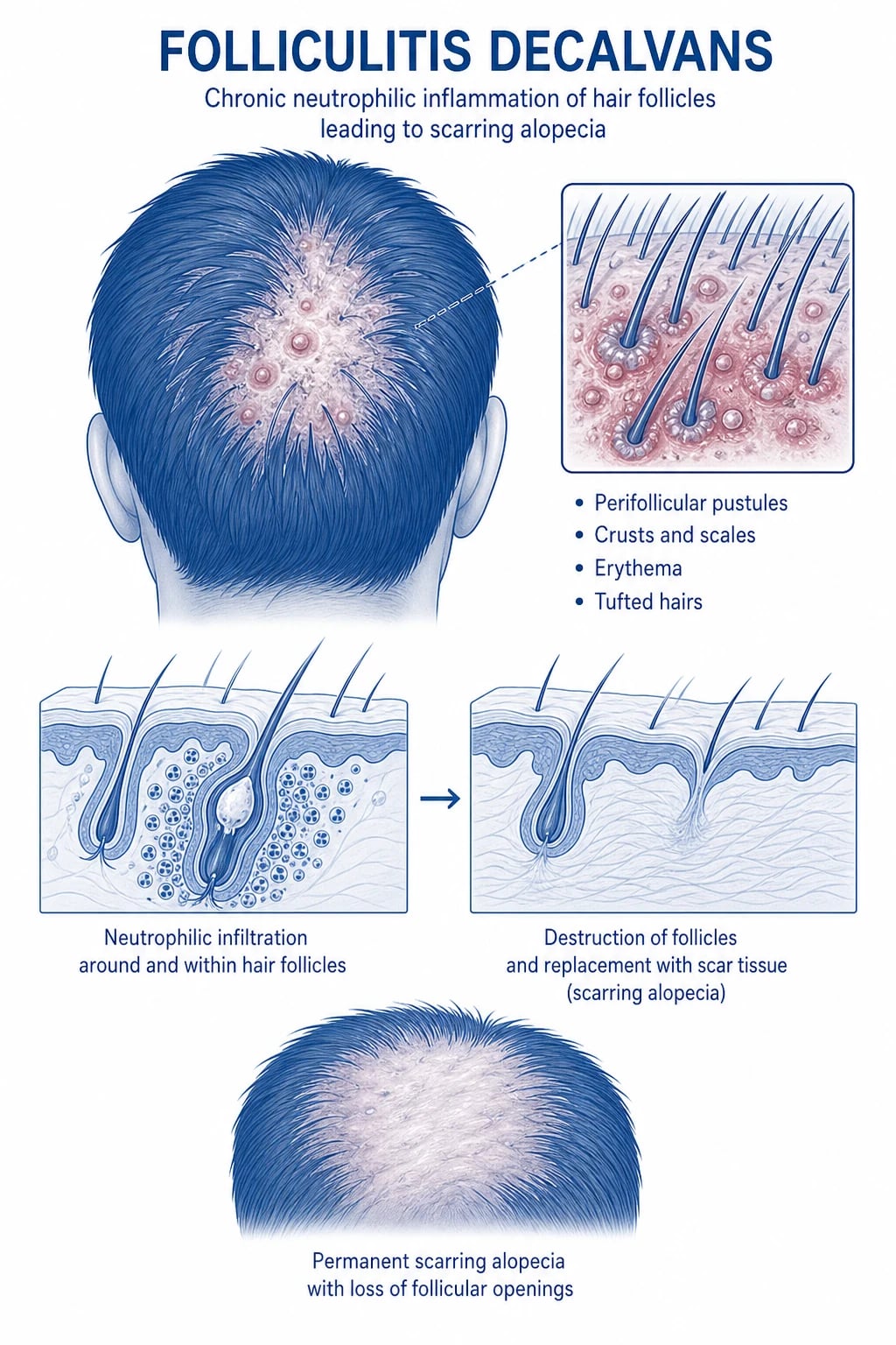Erythema, maceration and fissuring in skin folds (inframammary and inguinal) characteristic of intertrigo