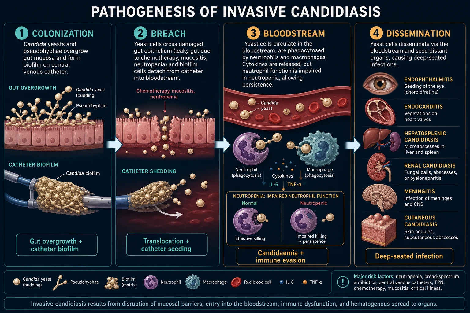 Pathophysiology of invasive aspergillosis with angioinvasion halo sign galactomannan and risk in neutropenia influenza