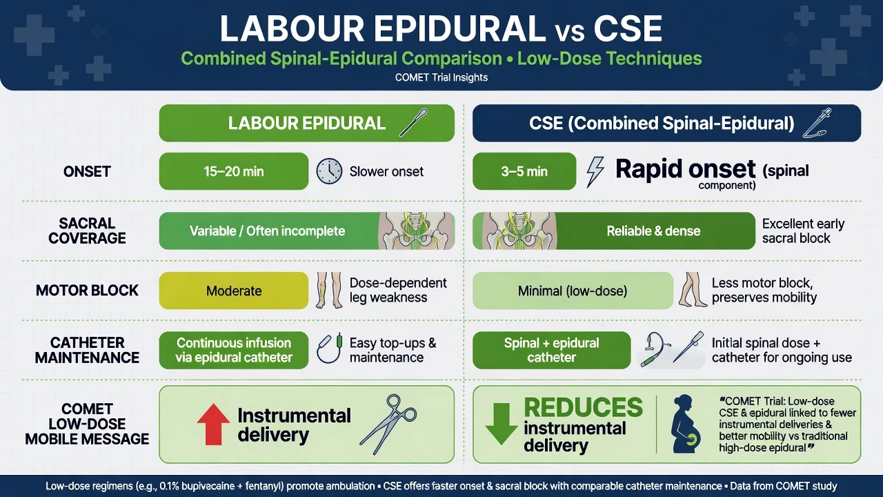Epidural versus CSE comparison