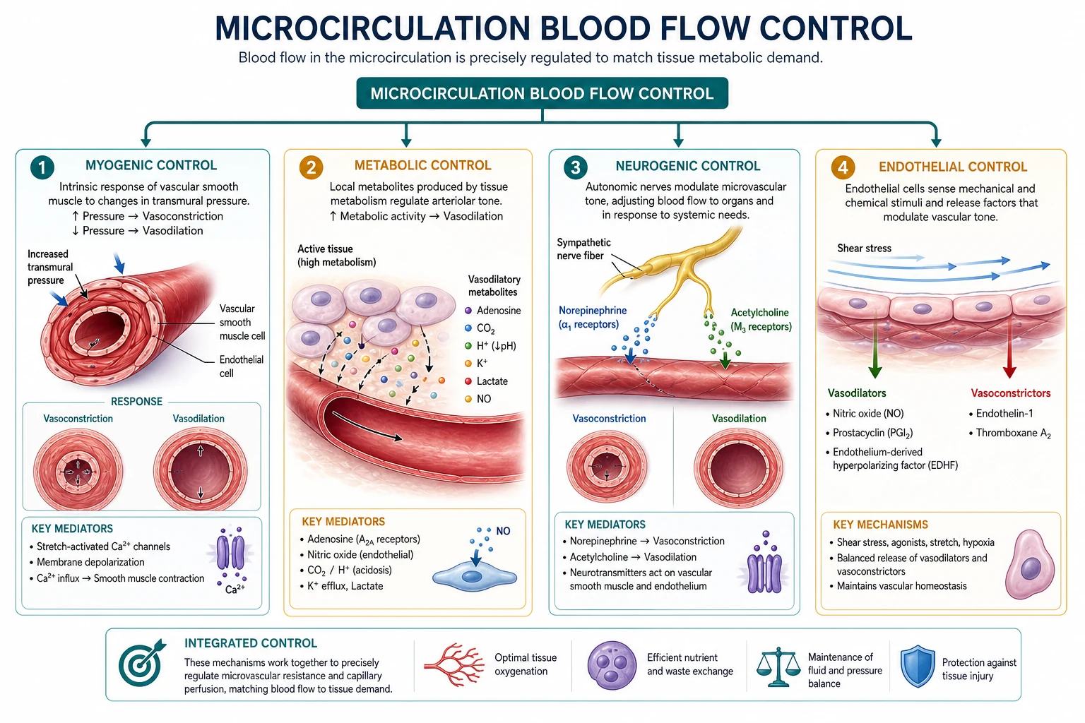 Classification of blood flow control local neural humoral