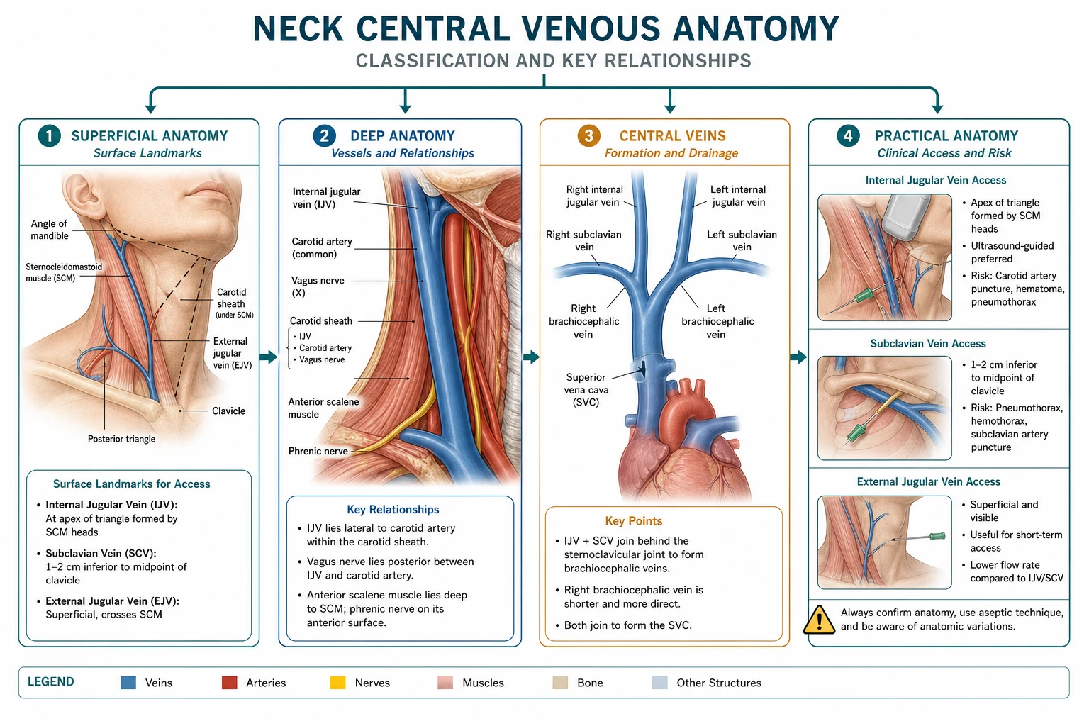 Central venous access routes compared