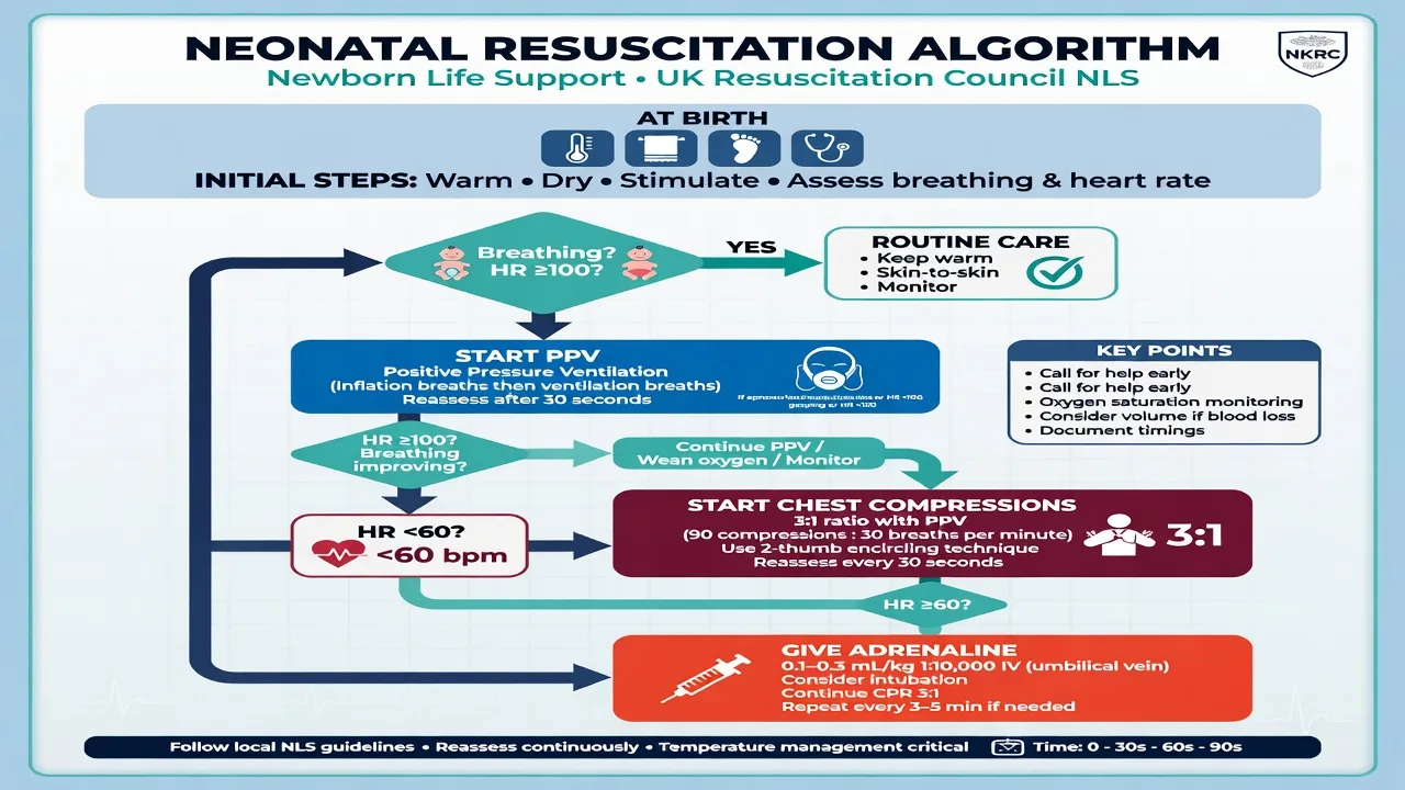 Neonatal resuscitation algorithm overview