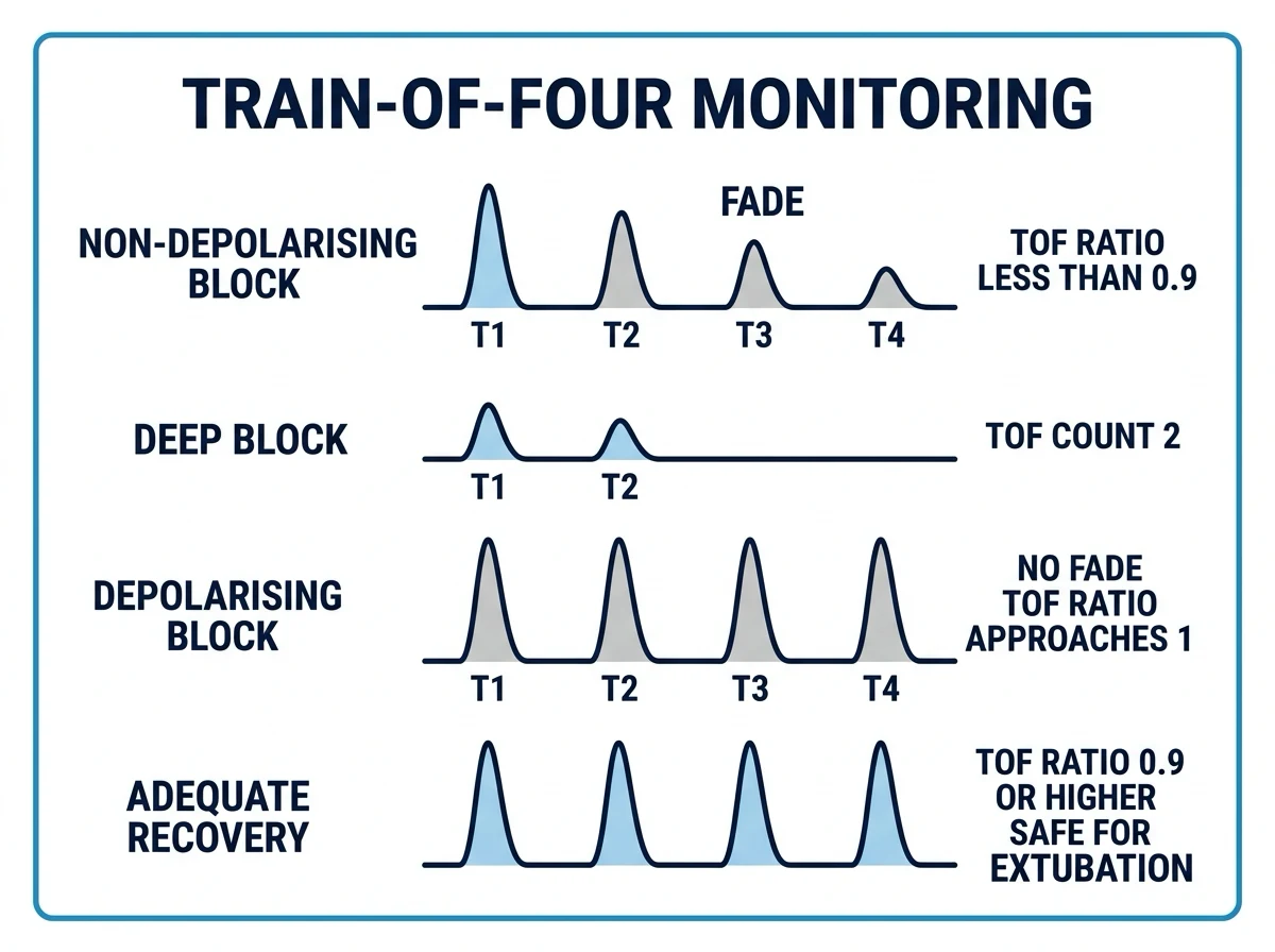 Train-of-four waveforms in four block states