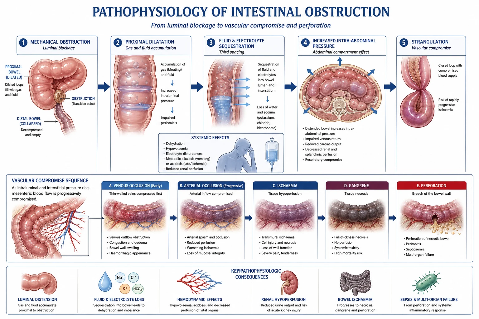 Pathophysiology of acute colonic pseudo-obstruction: autonomic imbalance, excess parasympathetic inhibition of the colon, massive caecal dilation without mechanical obstruction