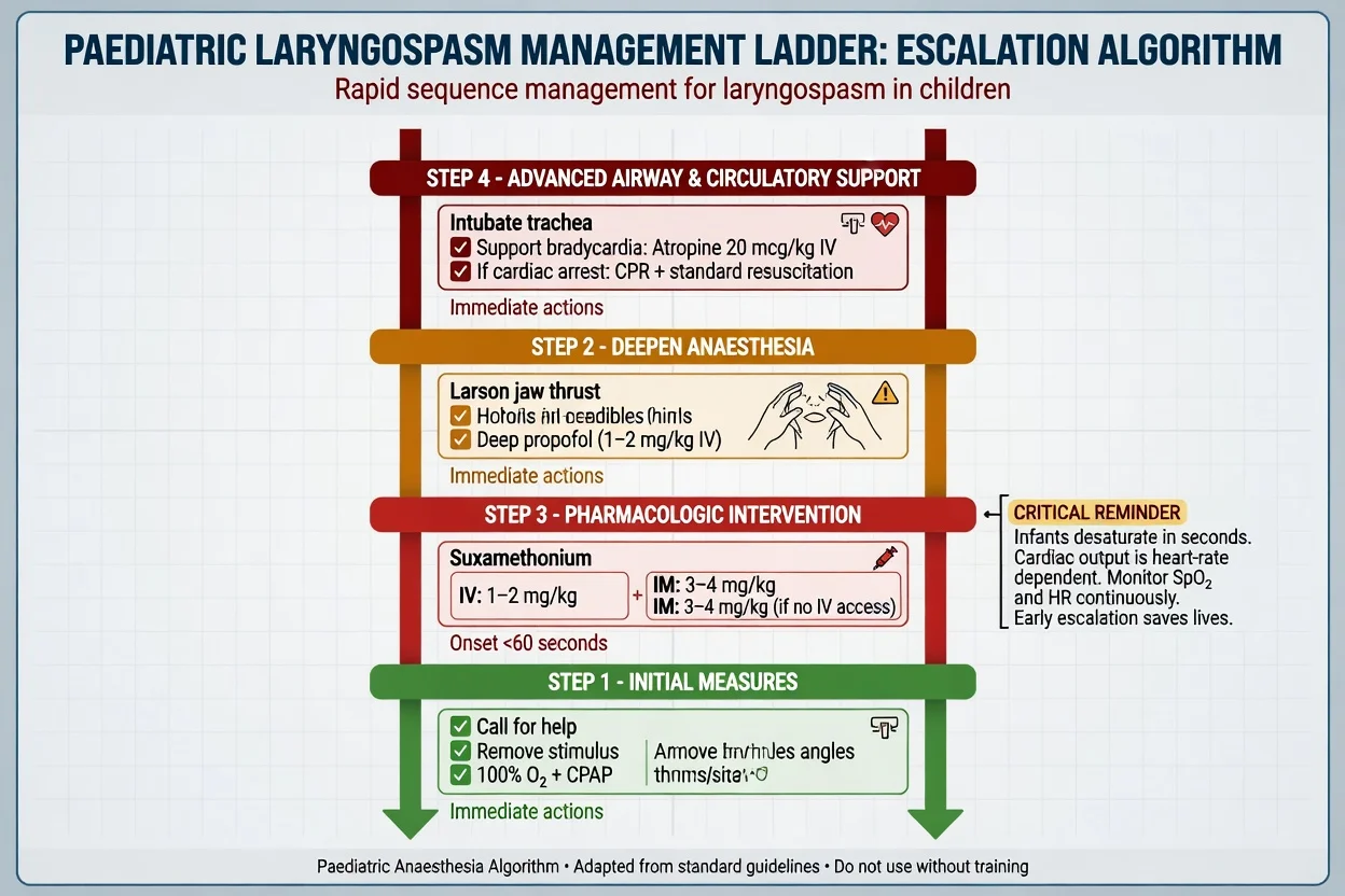 Paediatric laryngospasm management escalation ladder