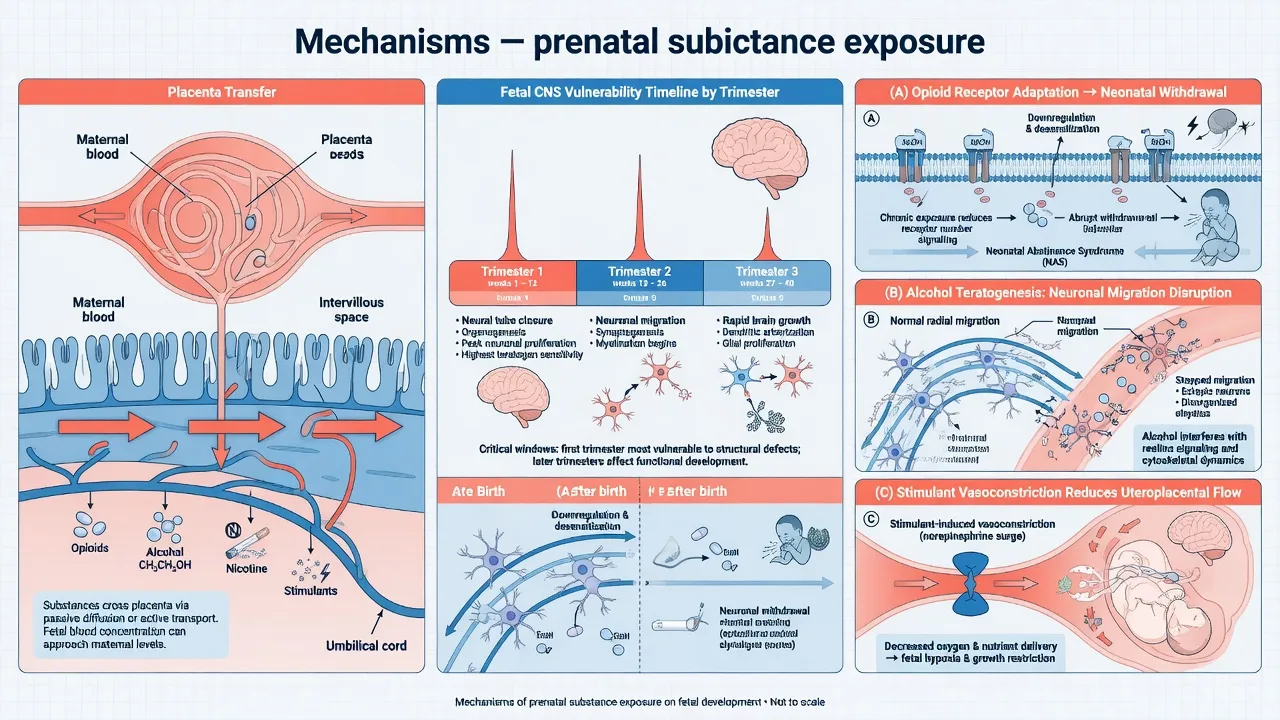 Management algorithm from non-punitive screening through substance-specific pathways to postpartum continuity