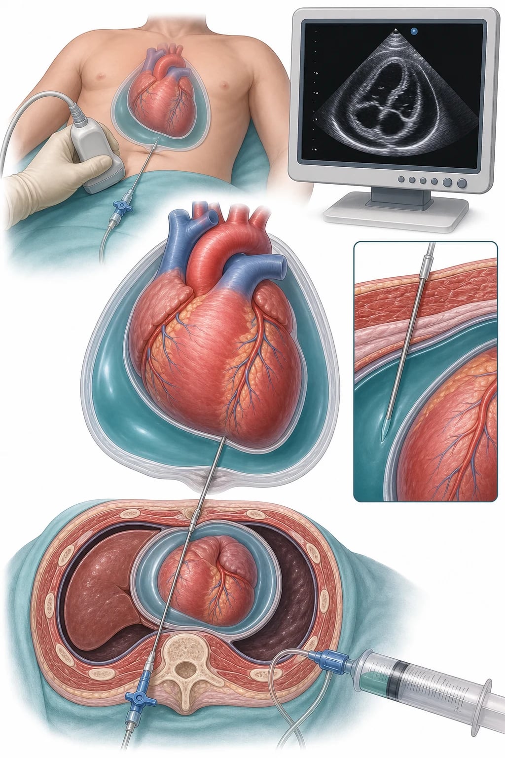 Cinematic anatomical illustration of a kidney cross-section with a nephron, glomerulus and renal artery, clinical-blue lighting, medical educational, no text, no people