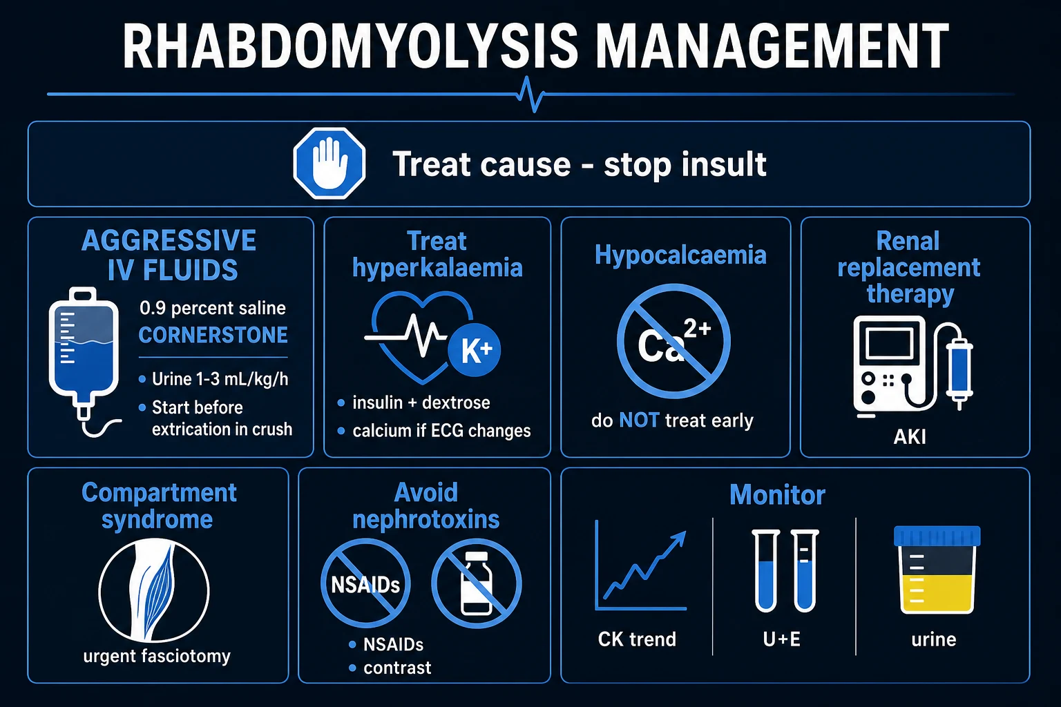 Management algorithm for rhabdomyolysis comprehensive icu