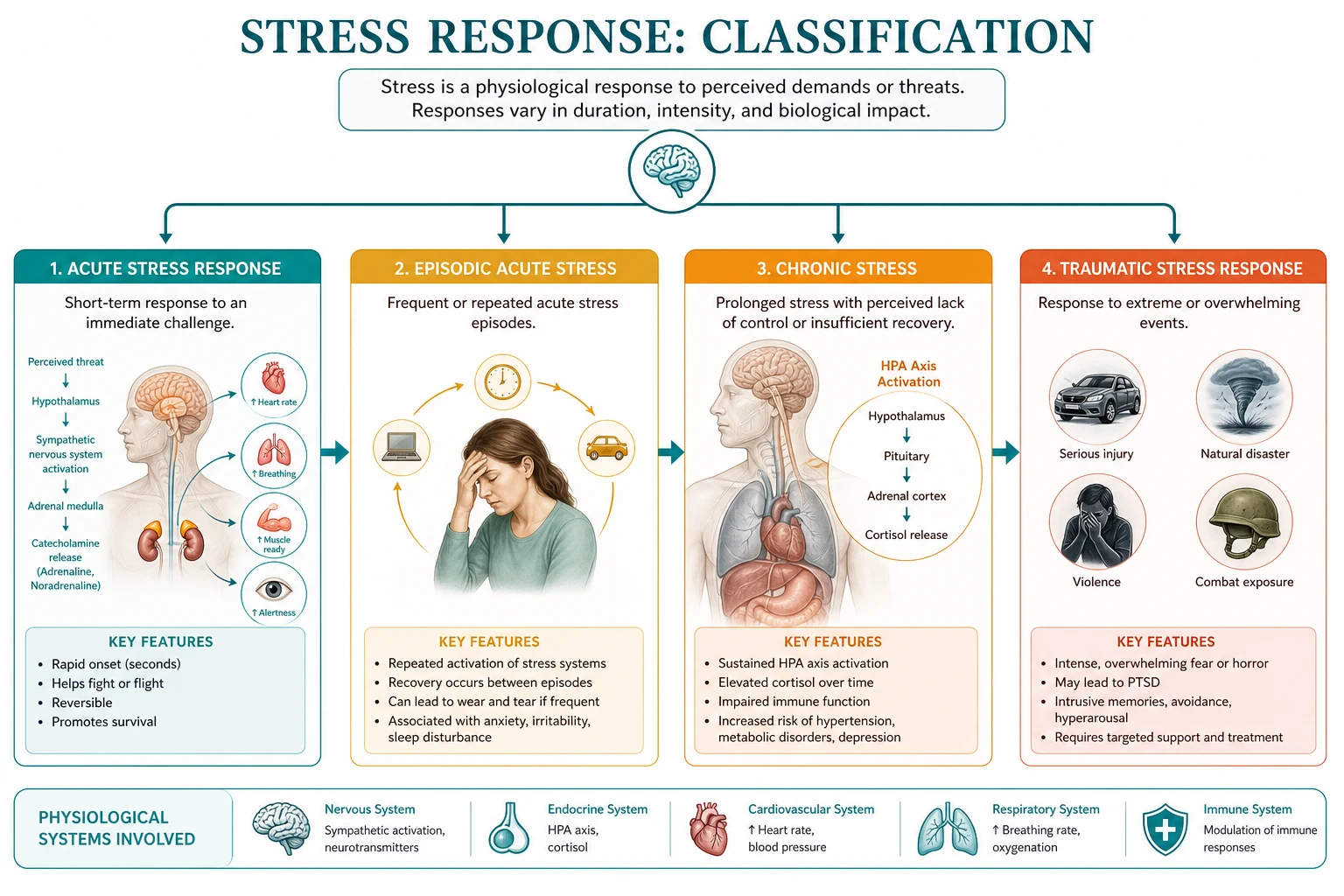 Classification of stress response limbs and modifiers