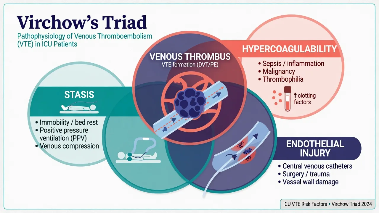 Virchow triad applied to critical illness