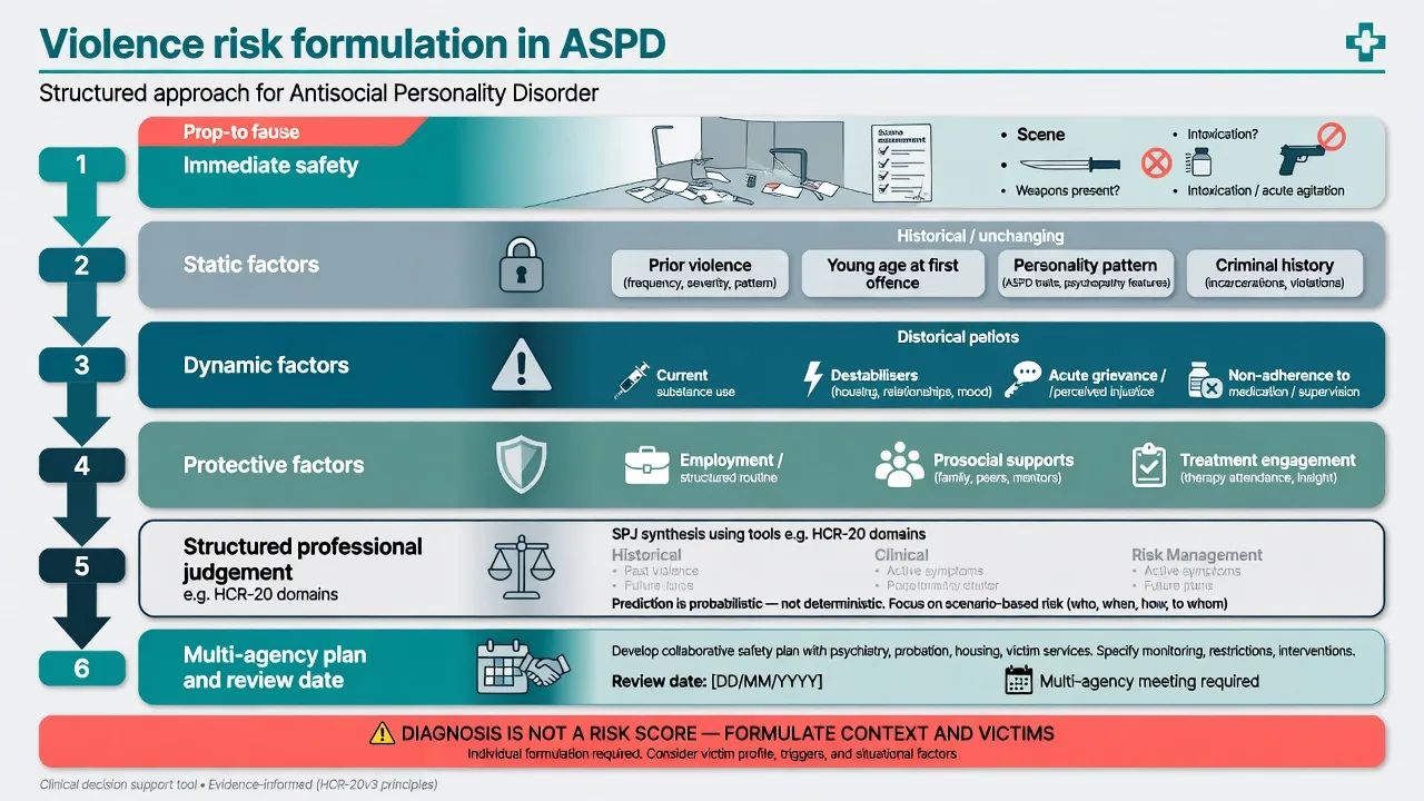 Stepwise violence risk formulation algorithm with static dynamic protective factors and multi-agency plan