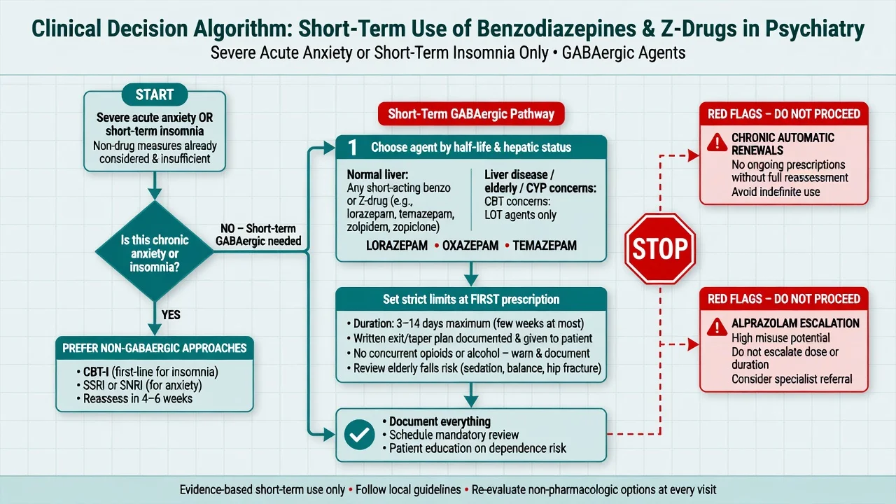 Decision algorithm for short-term benzodiazepine and Z-drug use with exit plan