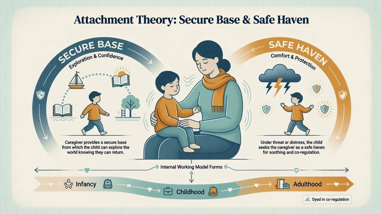 Secure base and safe haven concept with caregiver-child dyad across the lifespan