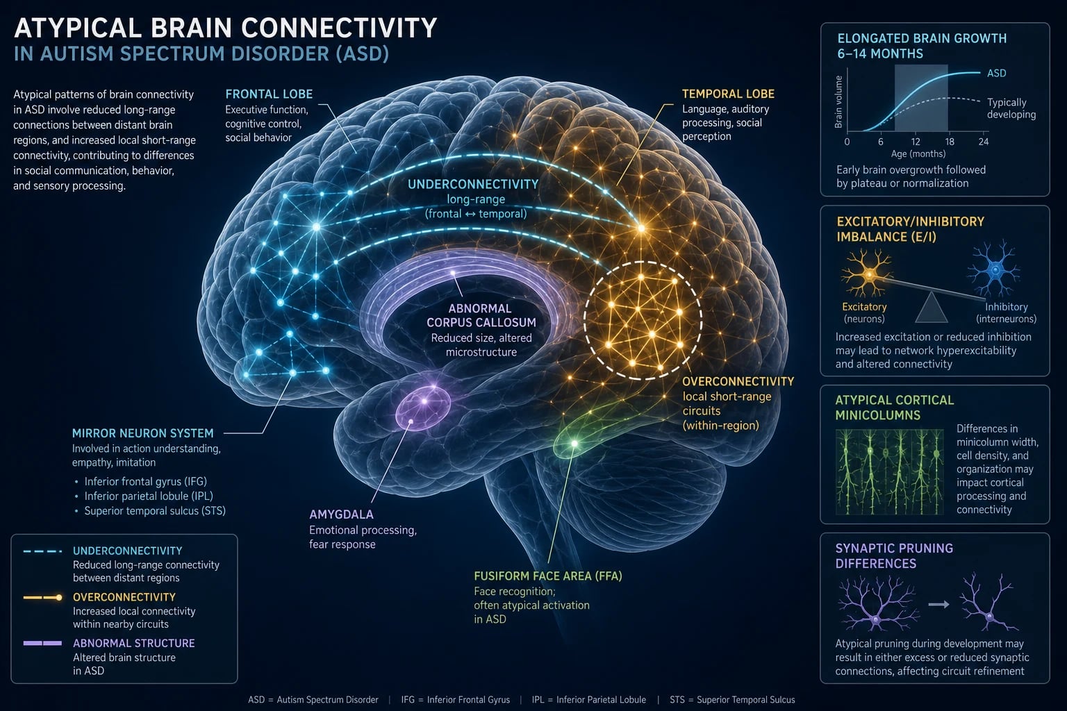 Neurodevelopmental model of autism with genetic architecture and early brain connectivity