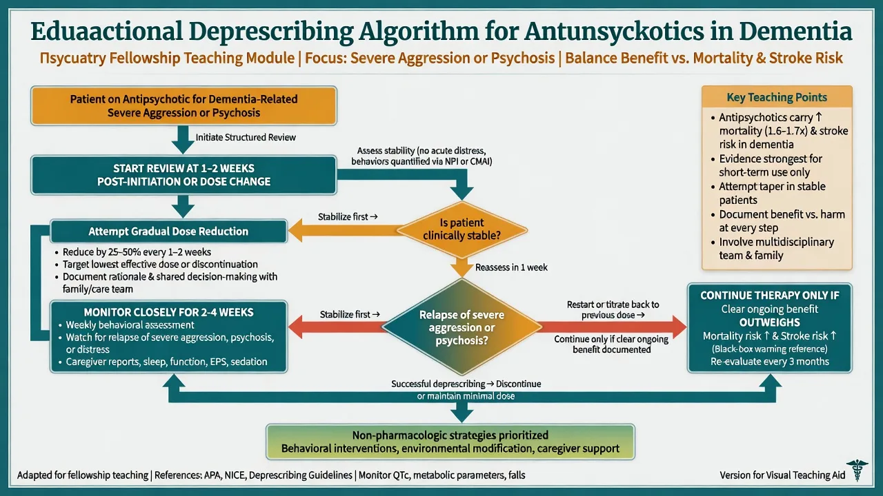 Deprescribing algorithm for antipsychotics used in dementia-related aggression or psychosis