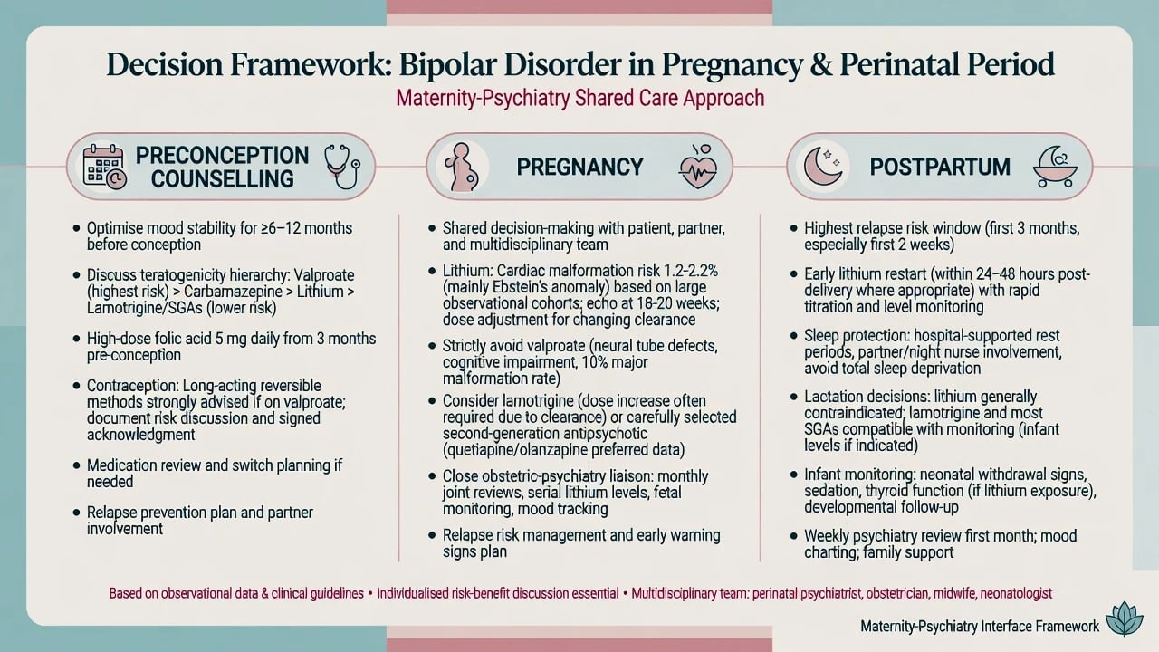 Preconception, pregnancy and postpartum decision framework for bipolar disorder