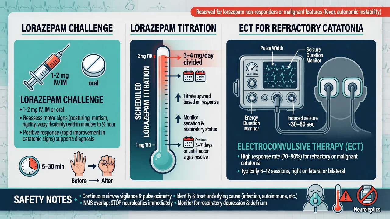 Lorazepam challenge titration and ECT pathway for catatonia