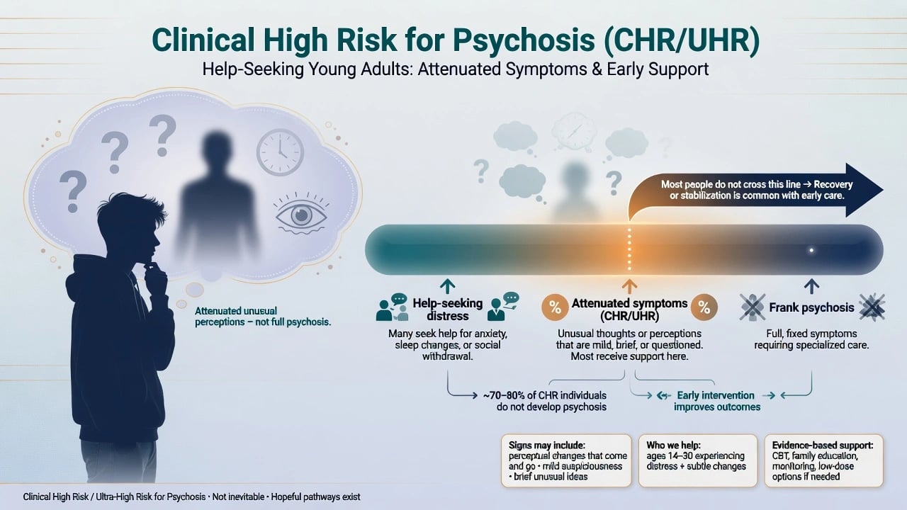 Hero continuum from help-seeking distress through attenuated CHR symptoms to frank psychosis