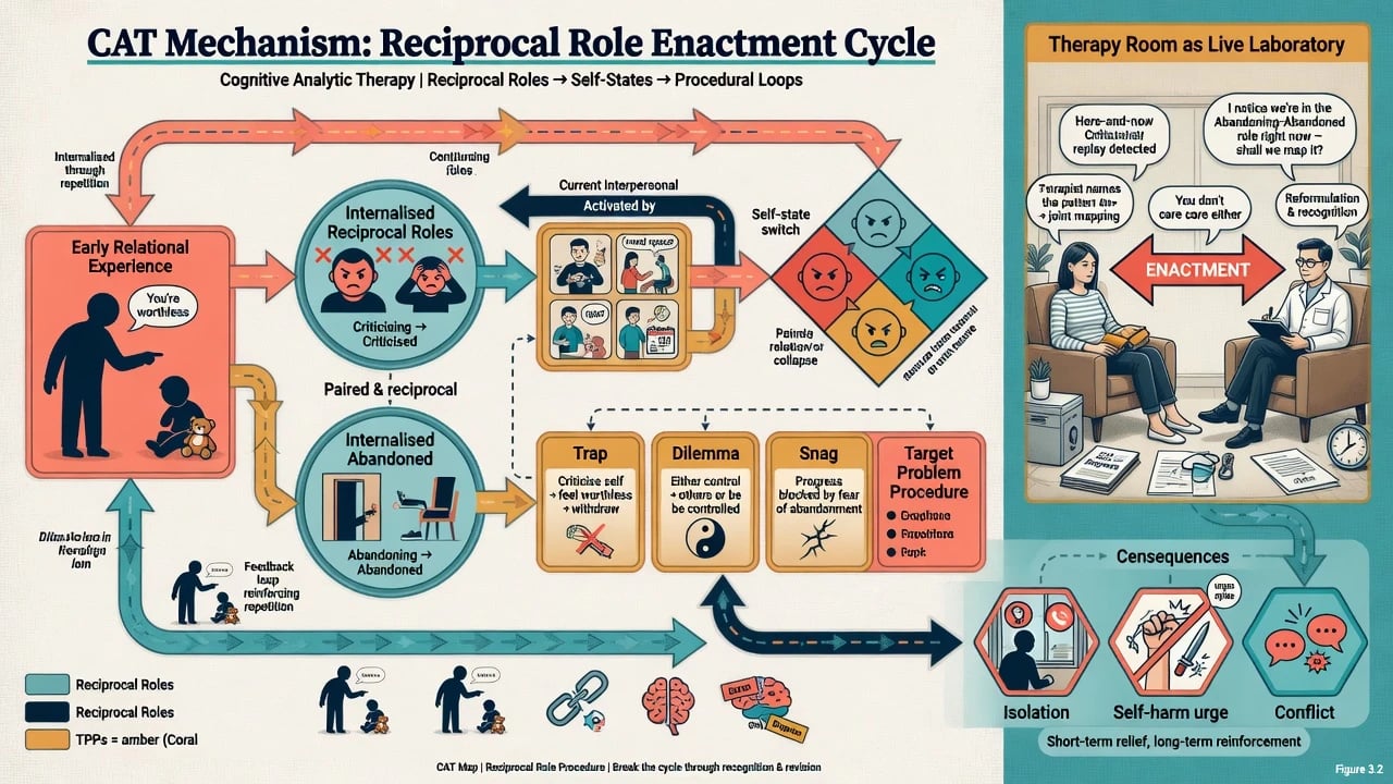Flowchart of reciprocal role internalisation and target problem procedure cycle in CAT