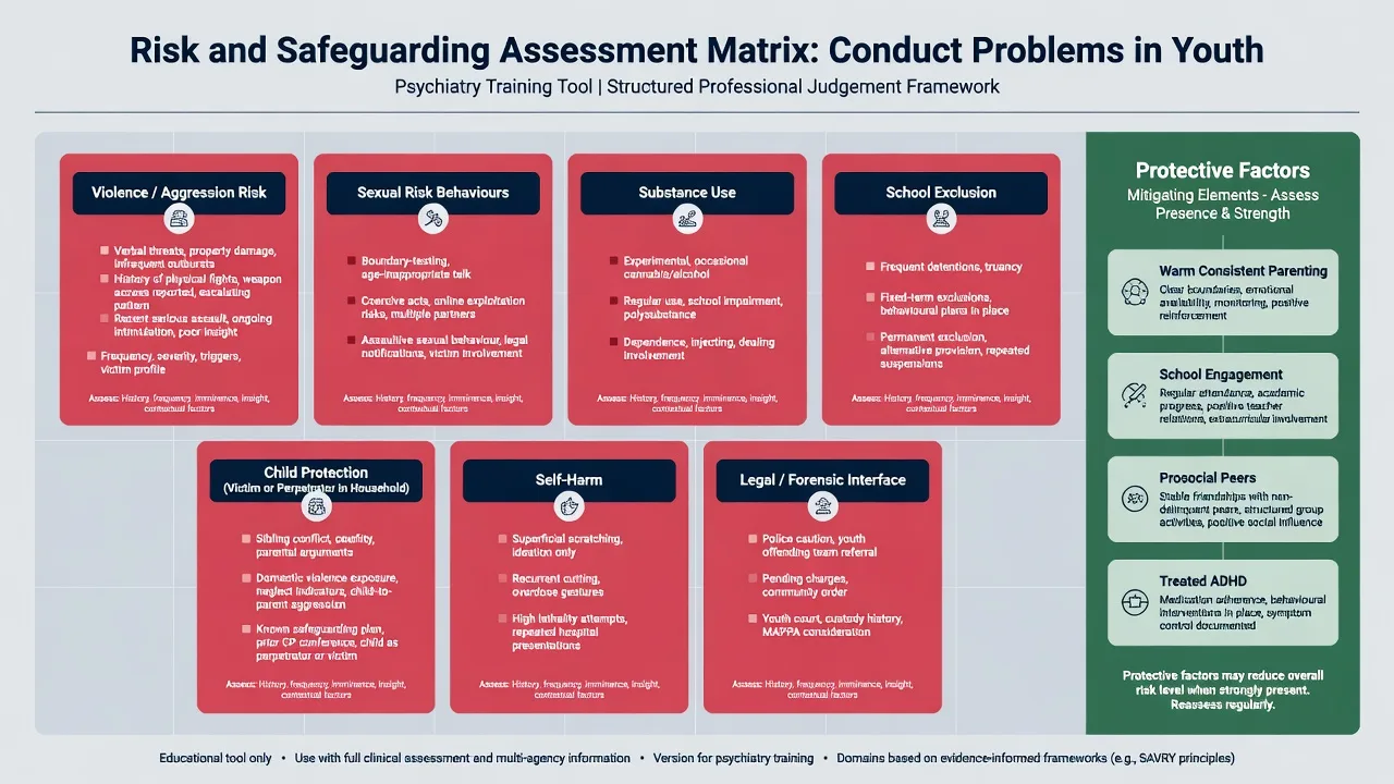 Risk and safeguarding domains for youth conduct problems with protective factors panel
